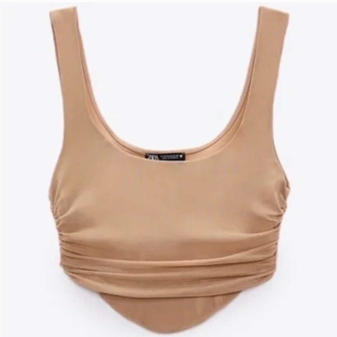 Zara Beige Sleeveless Bodysuit